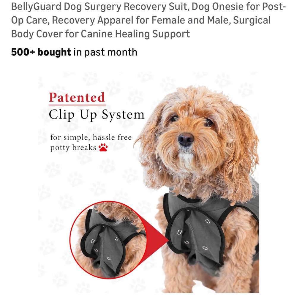 EUC BellyGuard Size Large Dog Recovery Suit for Spay/Neuter Surgery Puppies - Picture 14 of 14